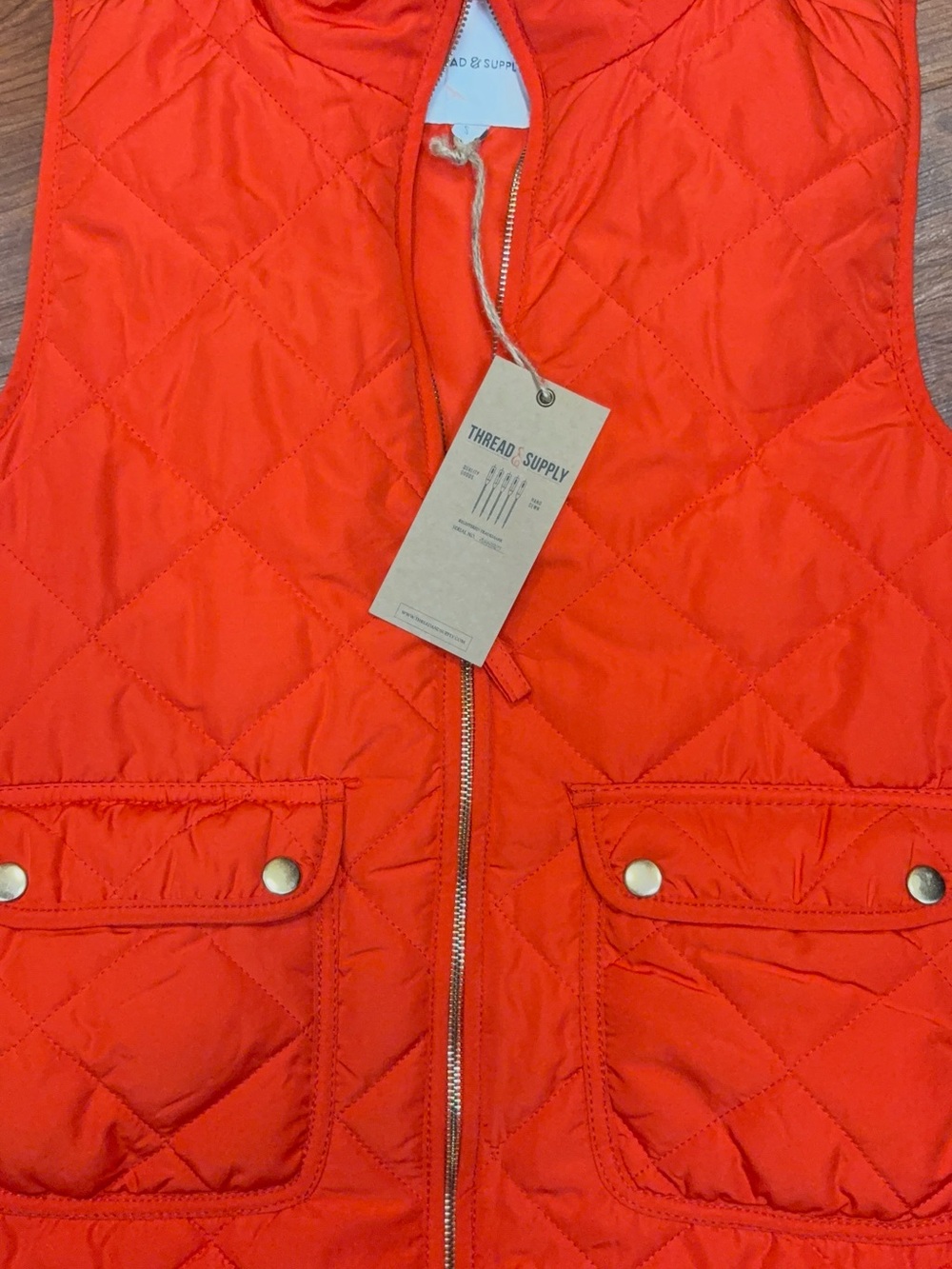 Thread & Supply Bright Red Quilted Vest